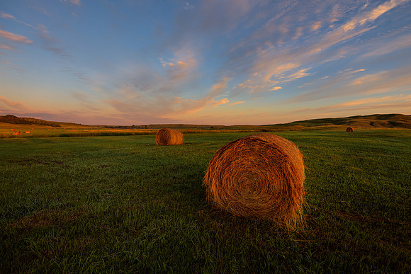 Nebraska Sandhills Hay Bale Landscape